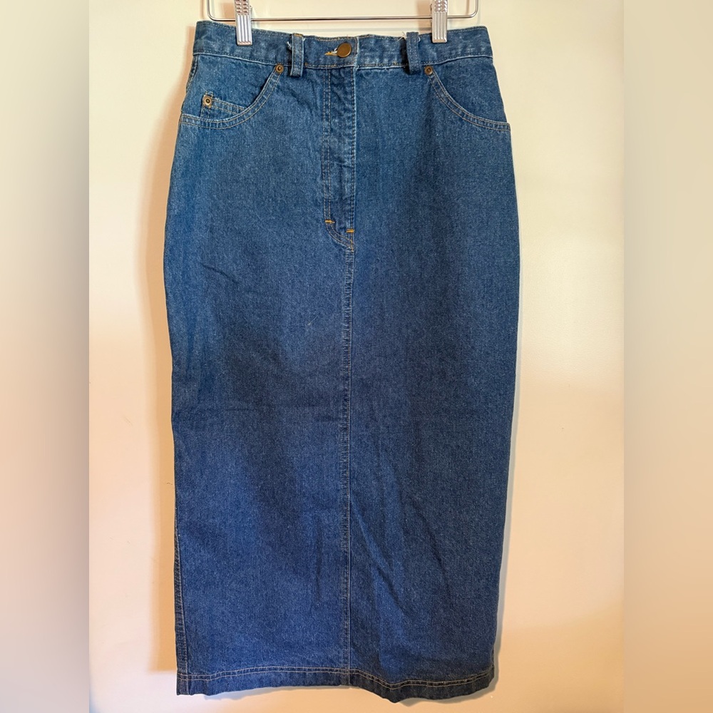 Vintage Denim Maxi Skirt
